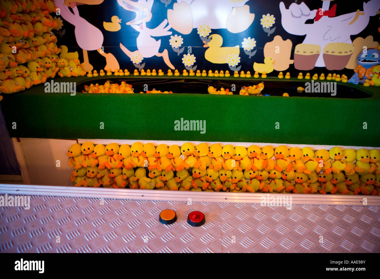 Duck game in an amusement arcade Stock Photo