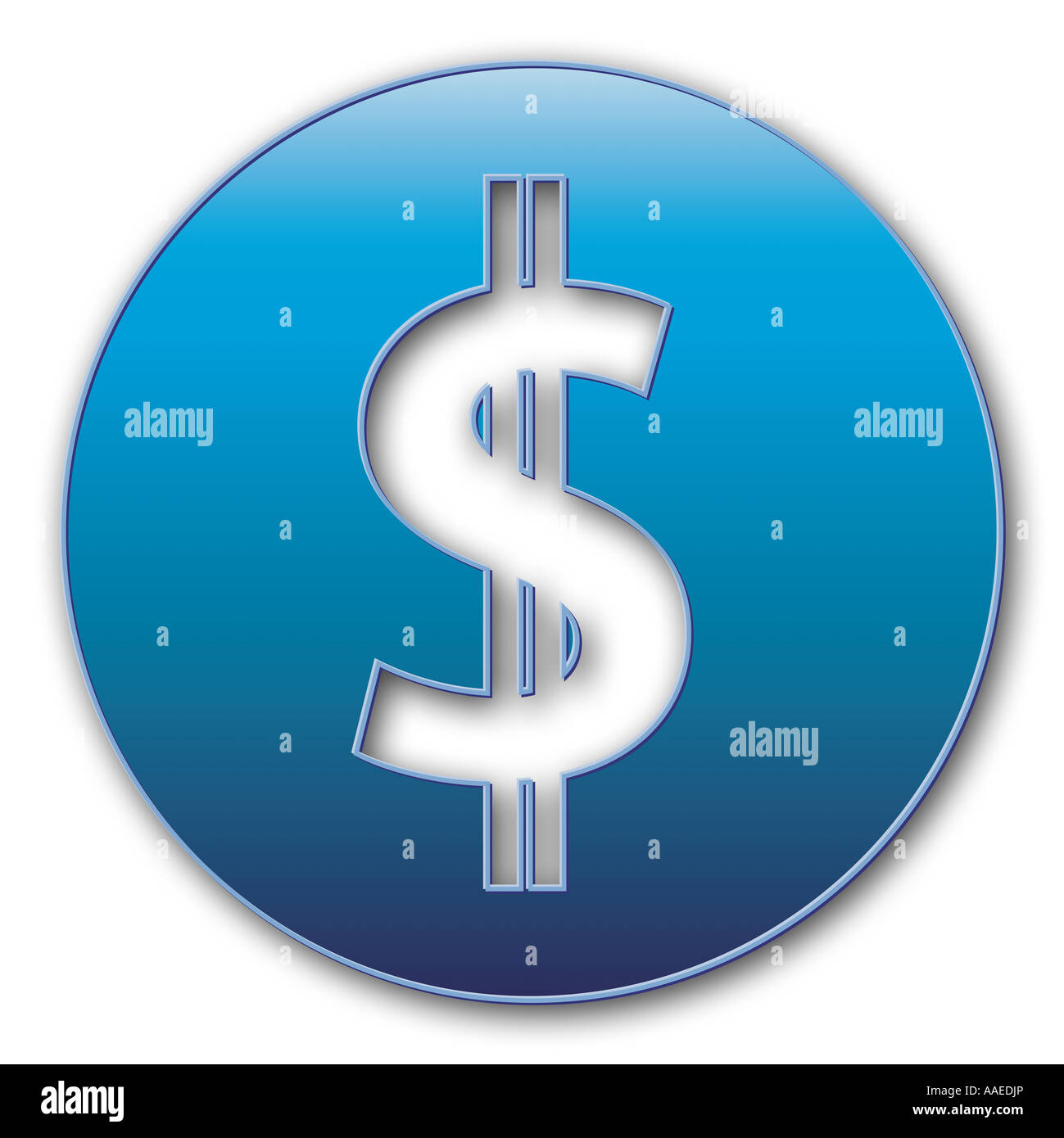 Blue Dollar Symbol Stock Photo - Alamy