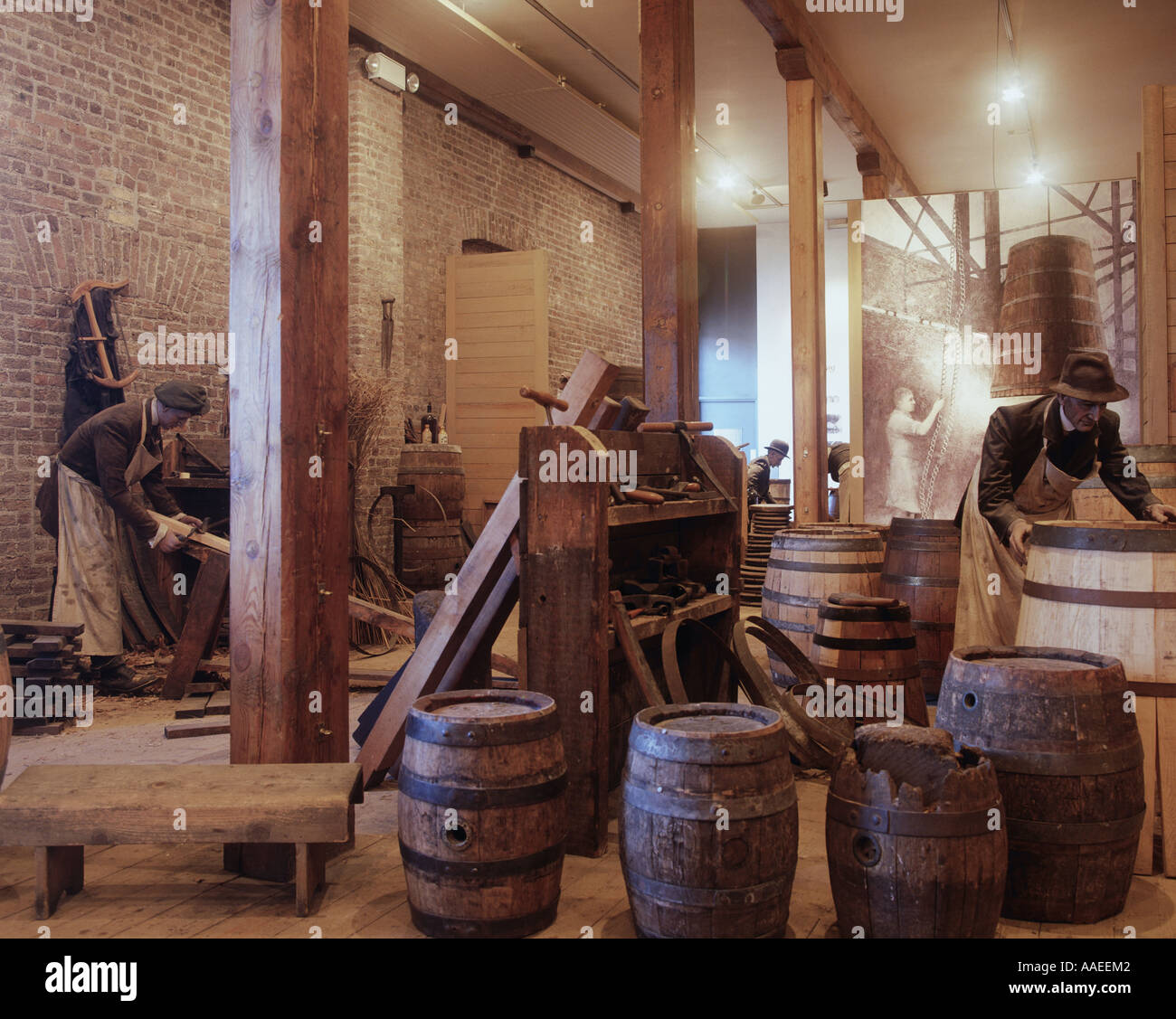 Interior view at the Guinness Hopstore Dublin. Showing how wooden beer