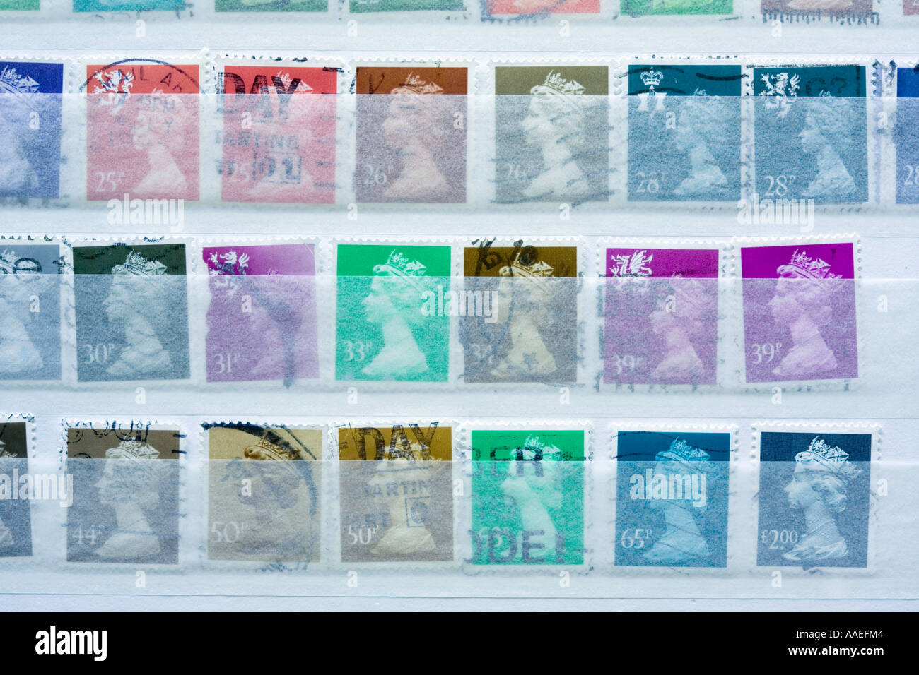 Collection of stamps Stock Photo Alamy
