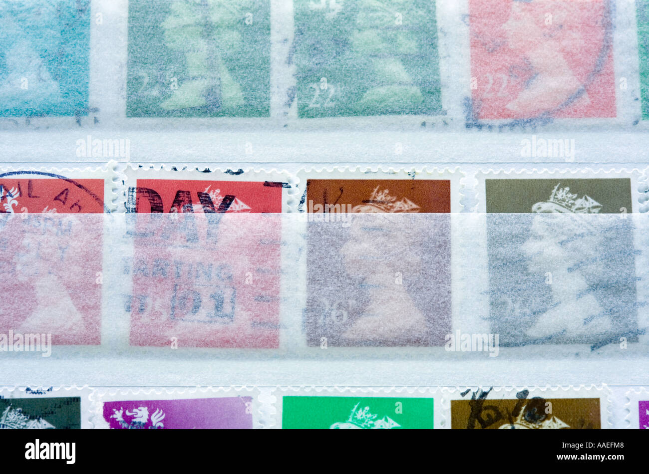 Collection of stamps Stock Photo Alamy