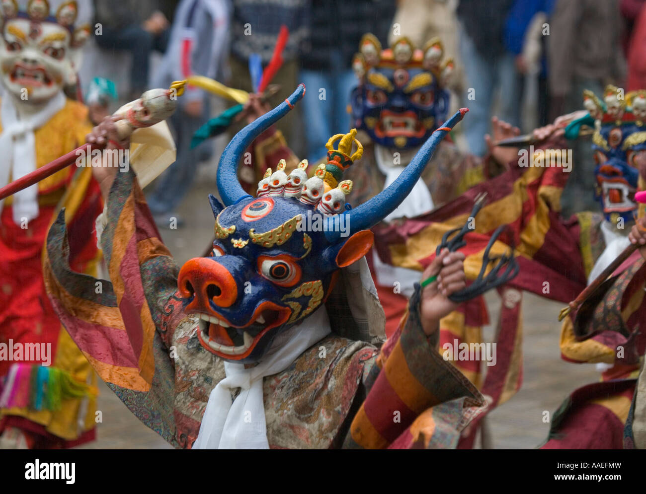 Mask dance performance at Ladakh Festival, Leh, Ladakh, India Stock