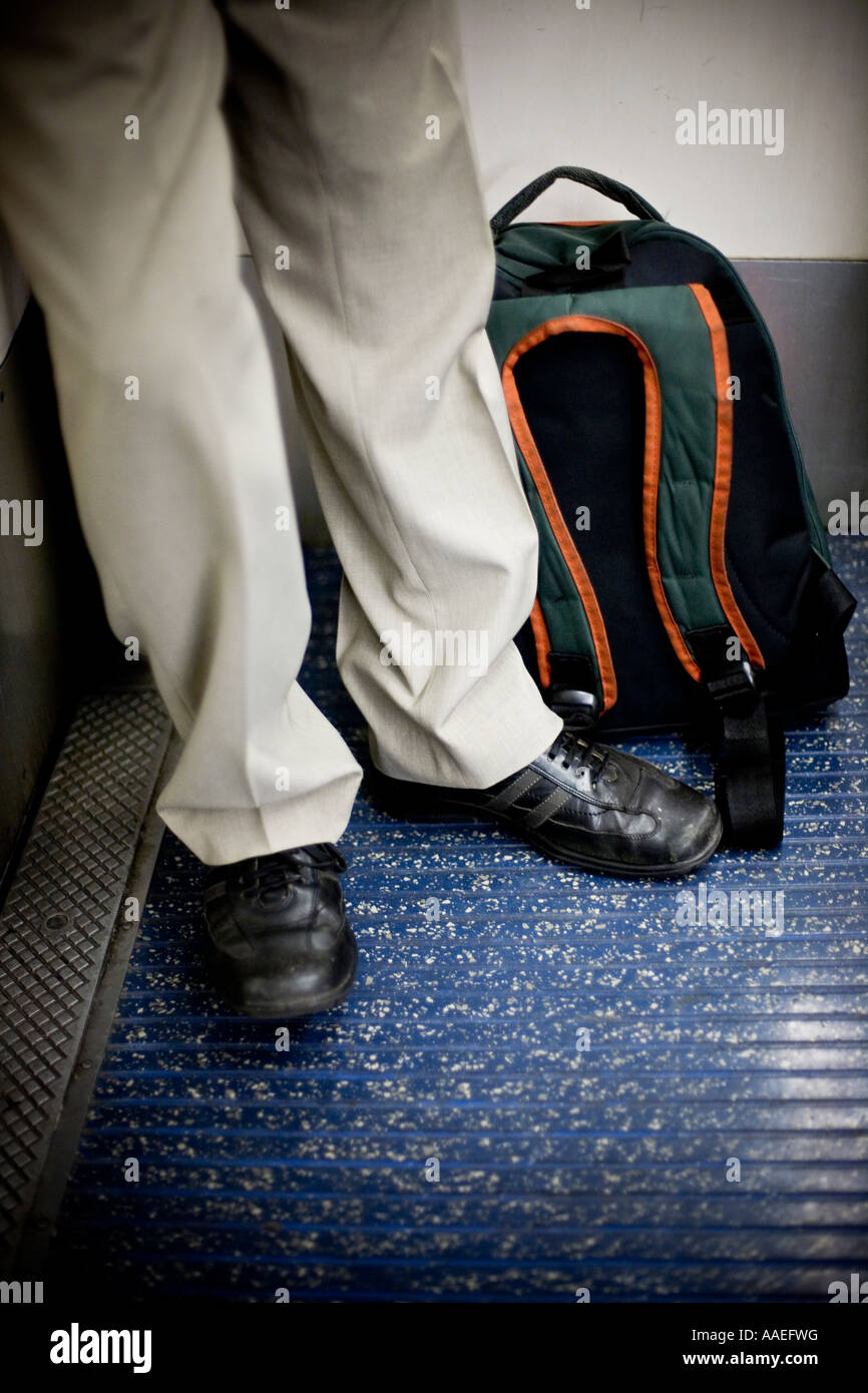 Train Drivers Rucksack Man on train tube hi-res stock photography and images - Alamy