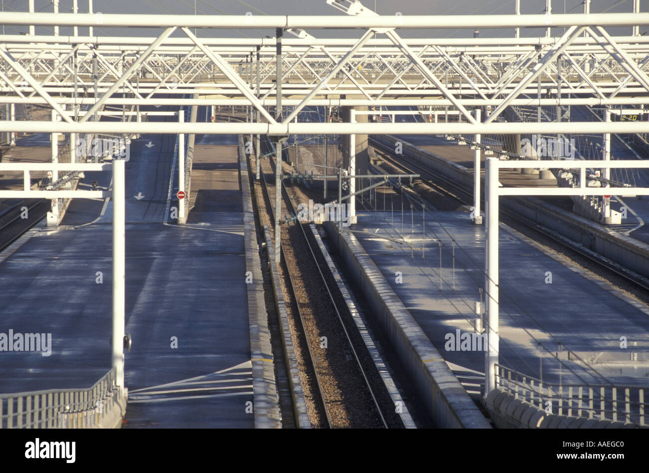 Eurotunnel Calais Terminal 1990s France. Le Shuttle at the French ...