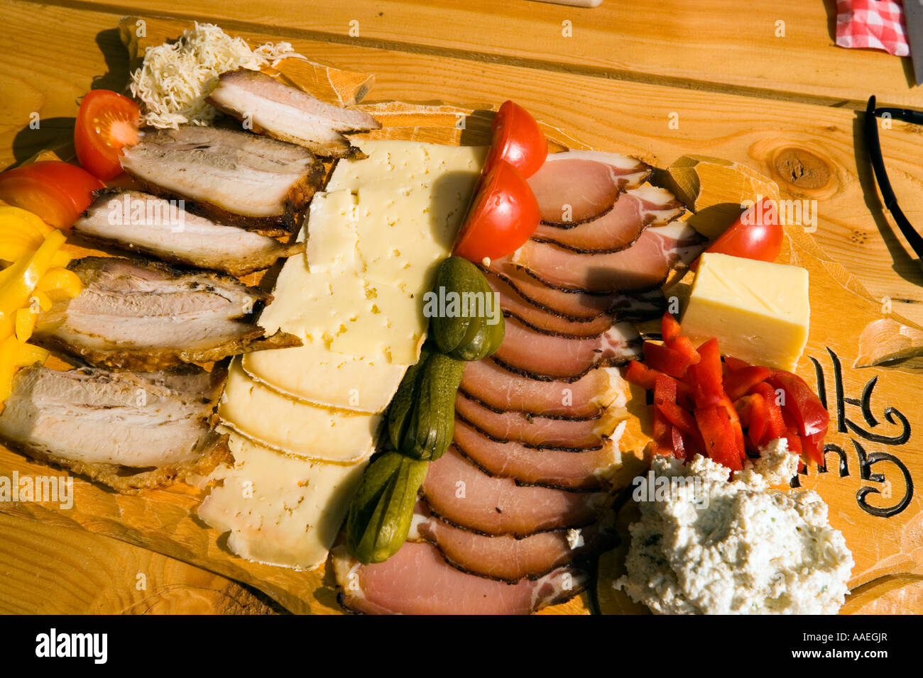 A traditional Jause snack Amoseralm 1198 m Dorfgastein Gastein Valley ...