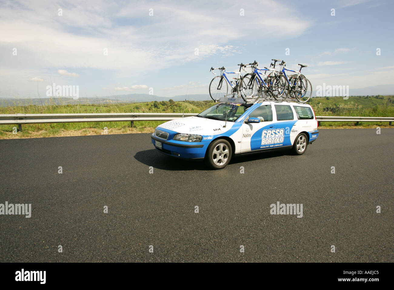 CYCLING TEAMS CARS OF THE 90's Stock Photo