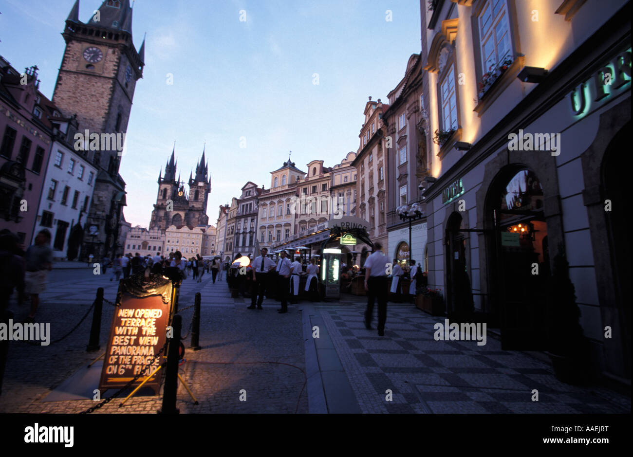 Old Town Square with Church of Our Lady in front of Týn Prague Czech Republic Stock Photo