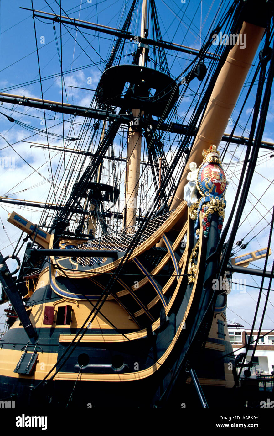 Bow of HMS Victory Nelson Flagship in the National Maritime Museum