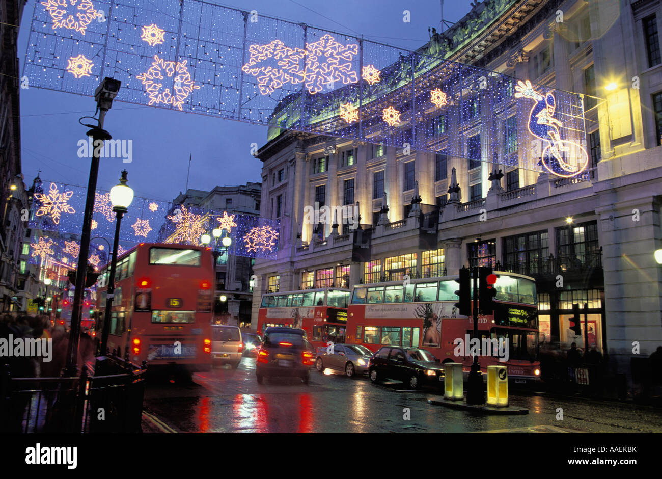 Christmas shopping in Regent Street London Stock Photo