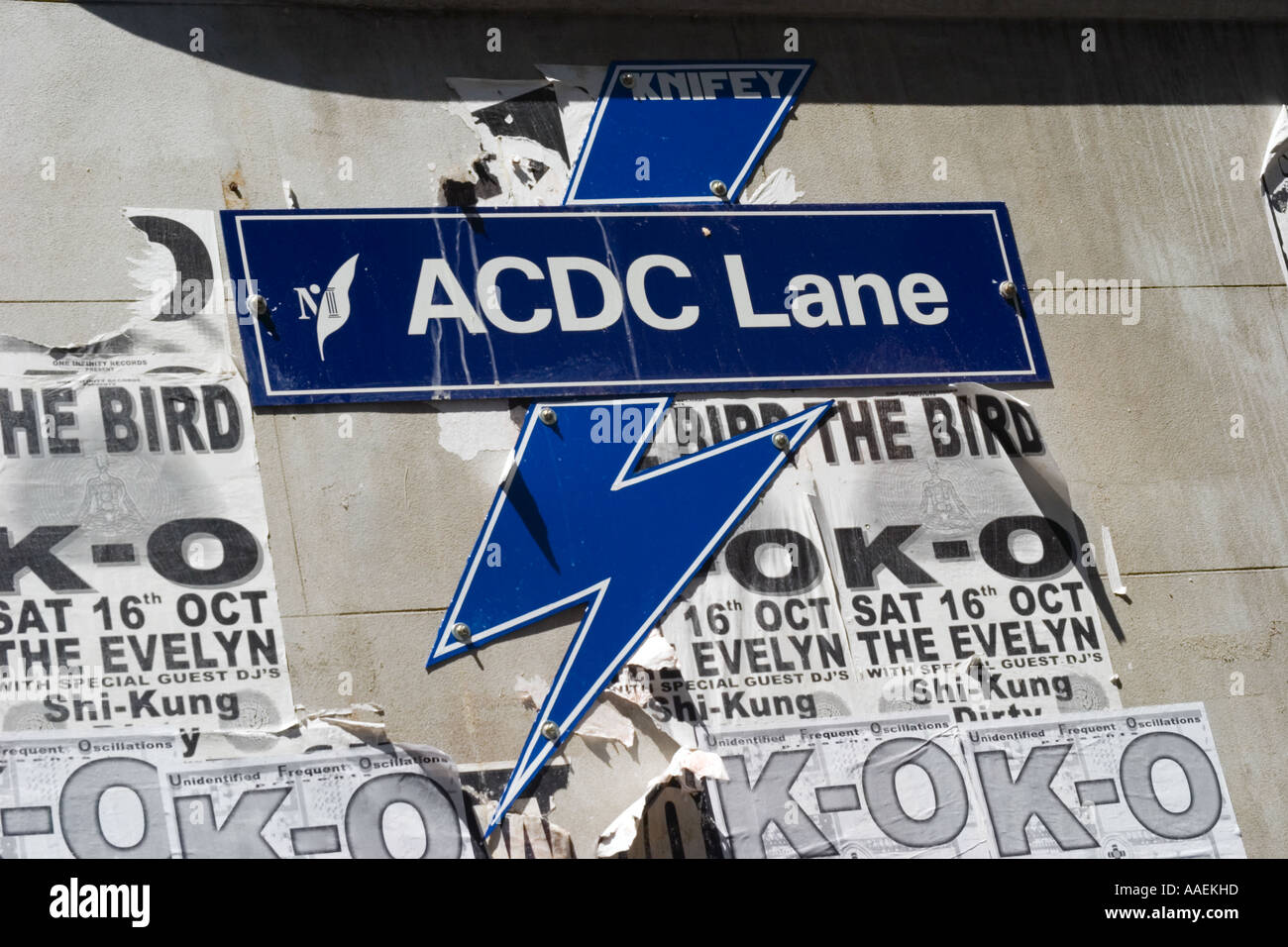 AC DC lane road sign Melbourne Stock Photo - Alamy