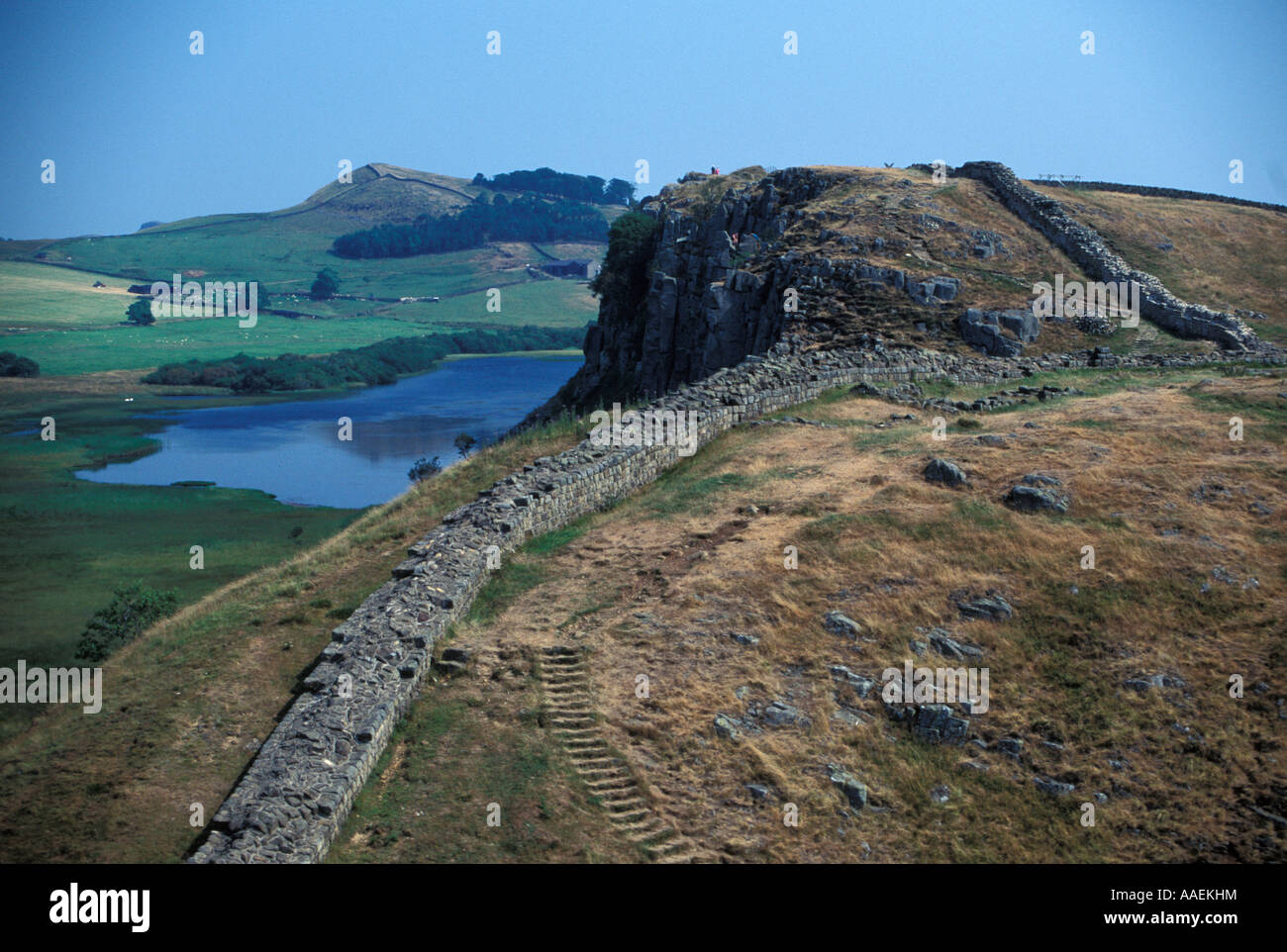 Hadrian s Wall roman defense wall near Housesteads Northumberland ...