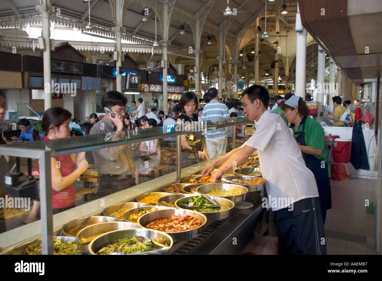 Lau Pa Sat hawker centre Singapore Stock Photo