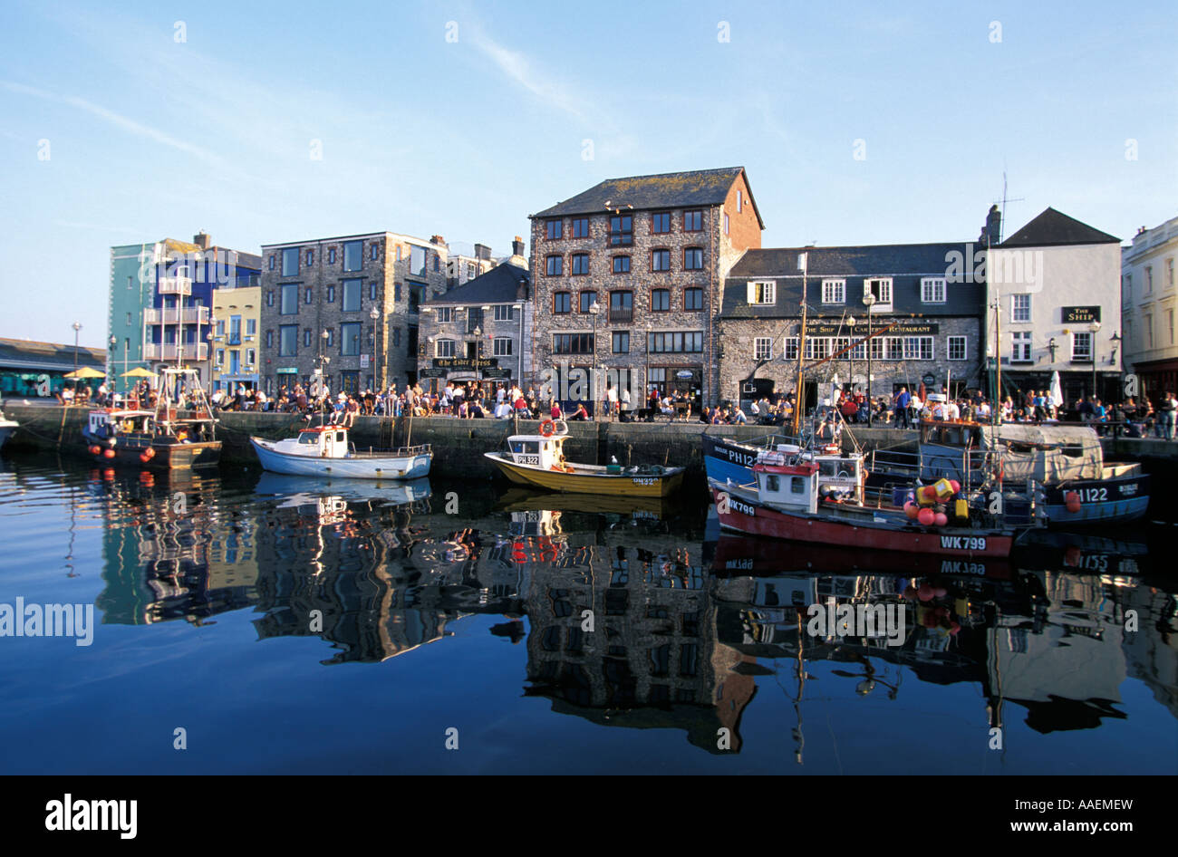 The Barbican Plymouth s old harbour area Plymouth Devon England United