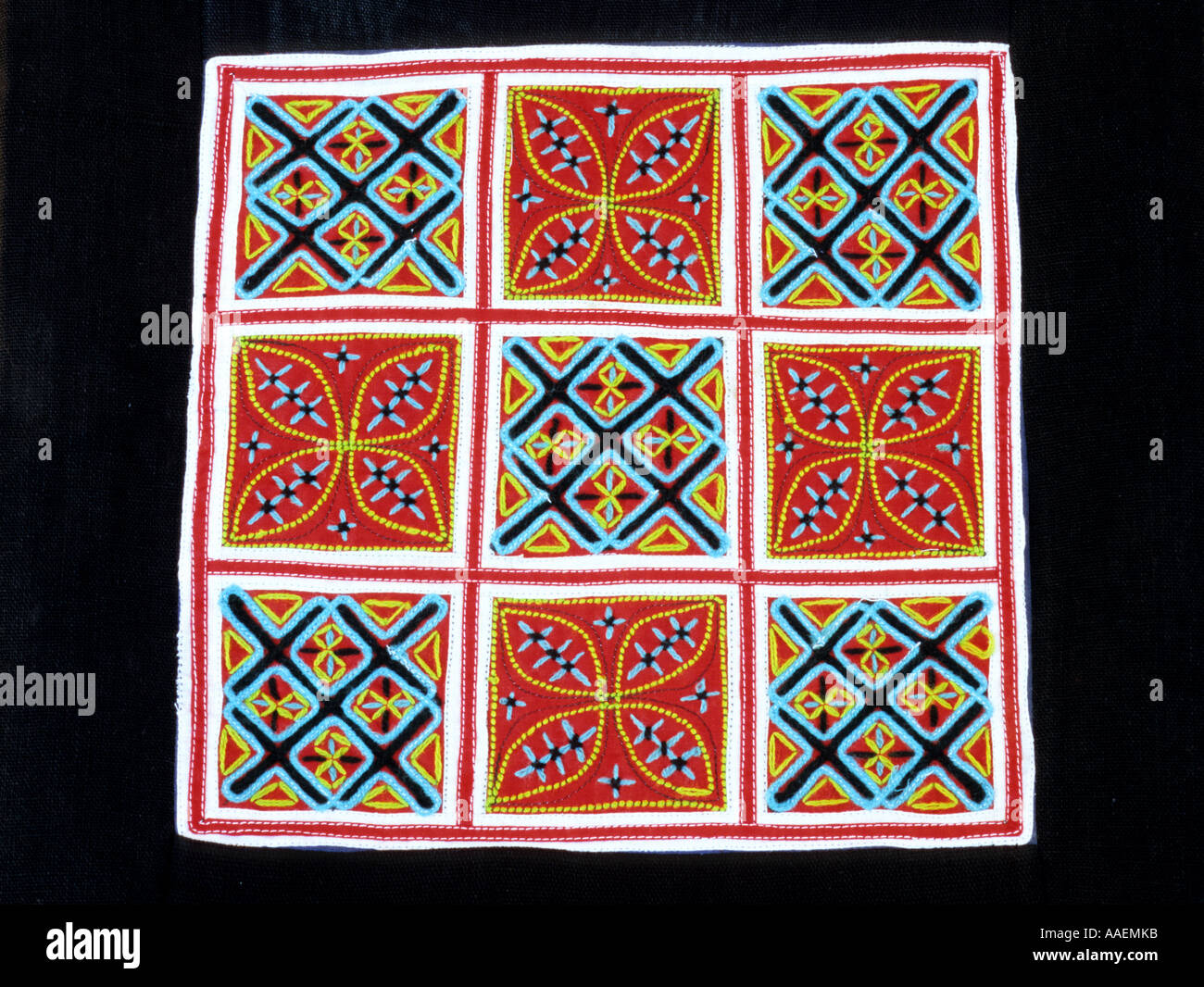 Traditional Flower Hmong Hilltribe Fabric Embroidered With Cross Stitch From Nw Viet Nam Stock Photo Alamy
