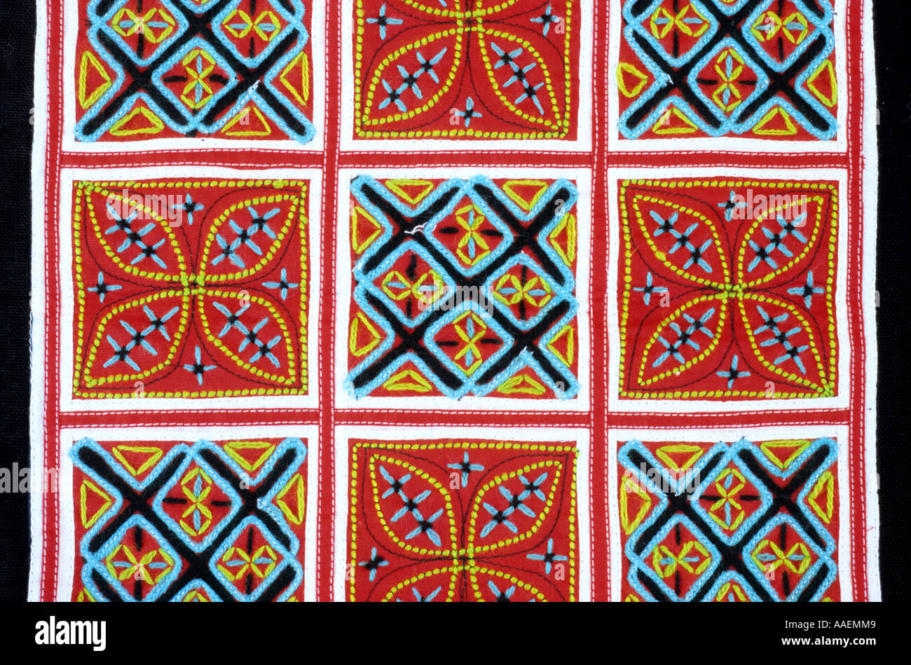 Traditional Flower Hmong hilltribe fabric embroidered with cross-stitch,  from NW Viet Nam Stock Photo - Alamy