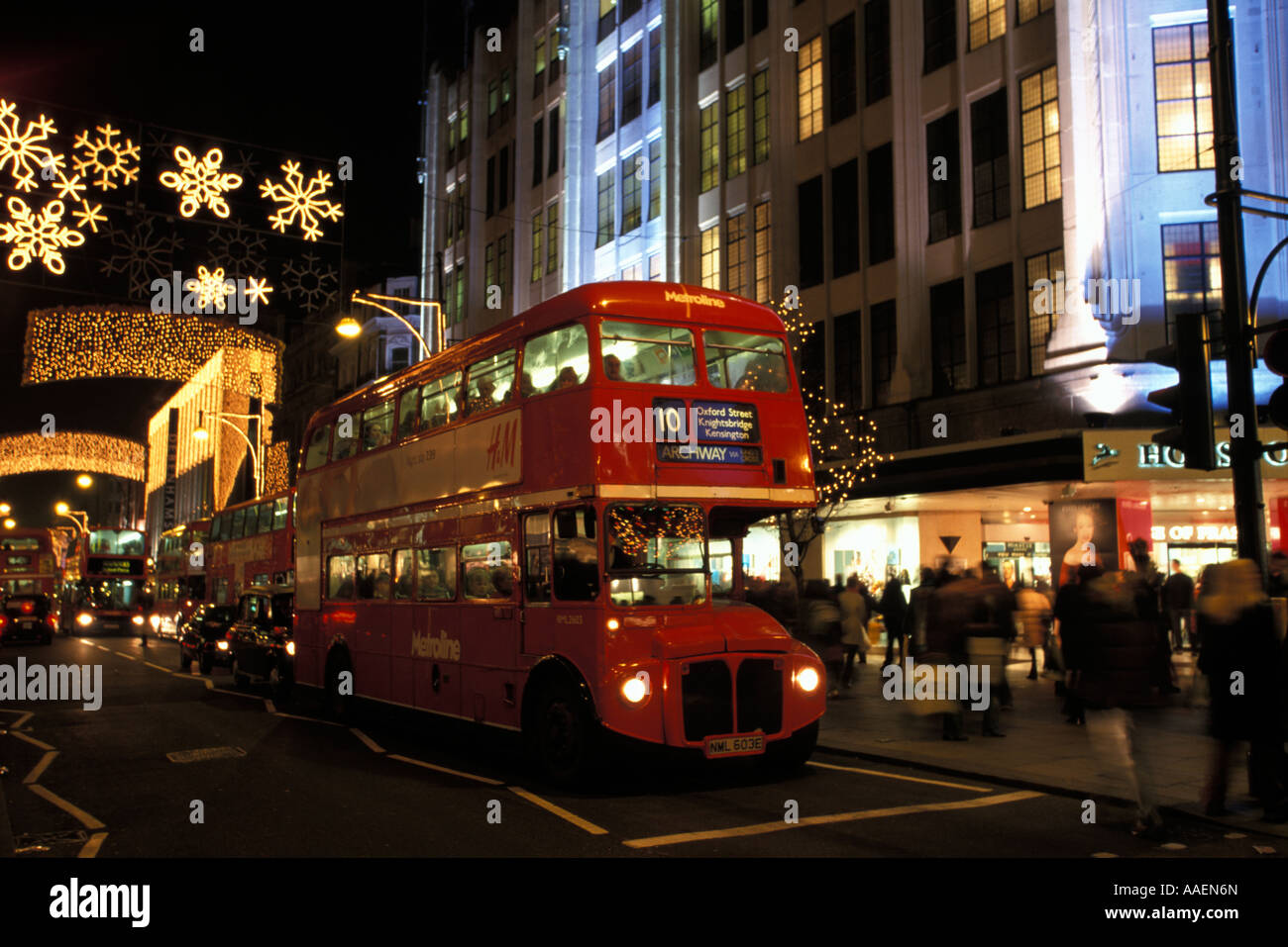 Christmas lights in Oxford Street London Stock Photo