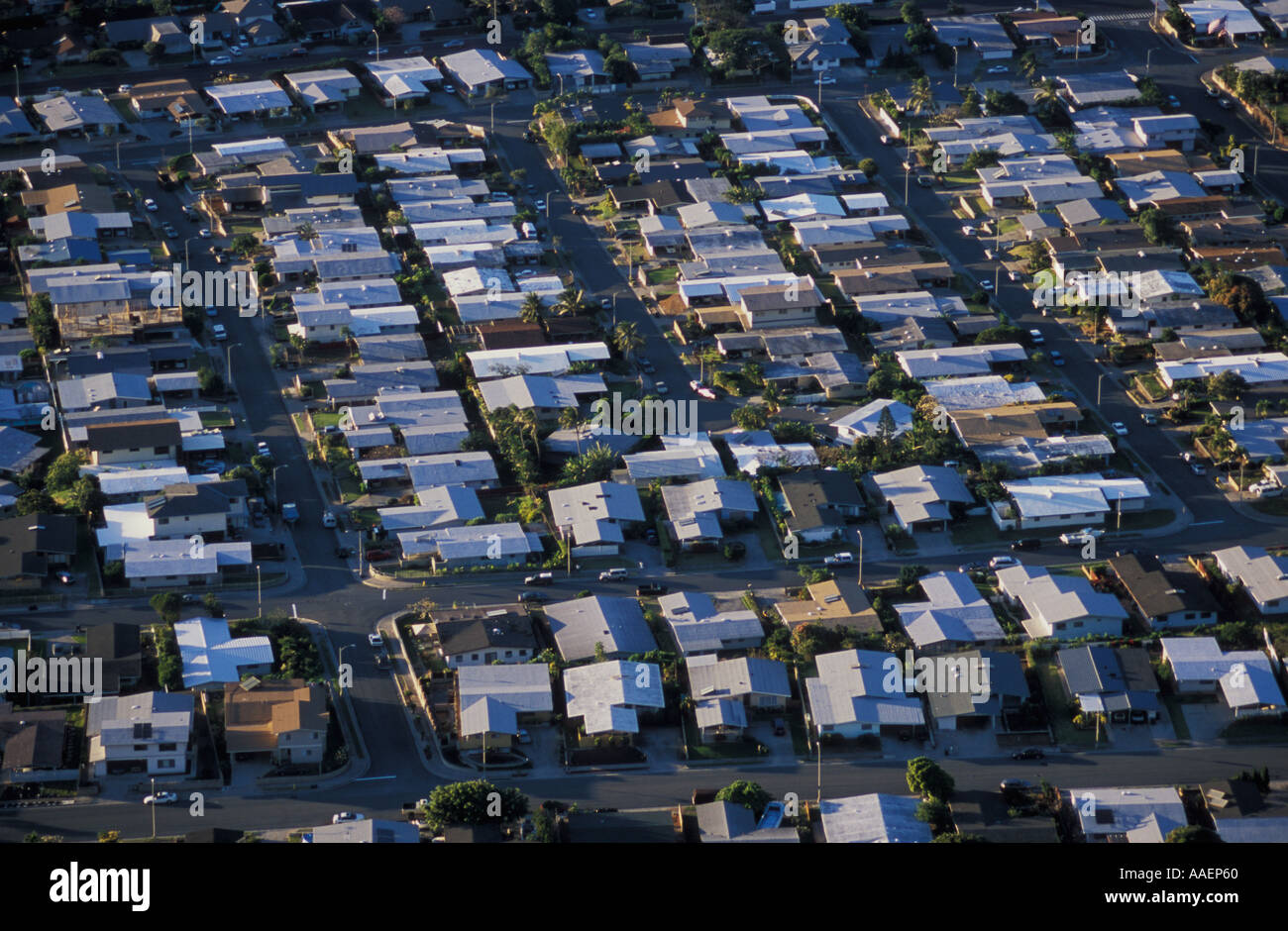 Aerial of houses on ridge East Honolulu Oahu Hawaii Stock Photo Alamy