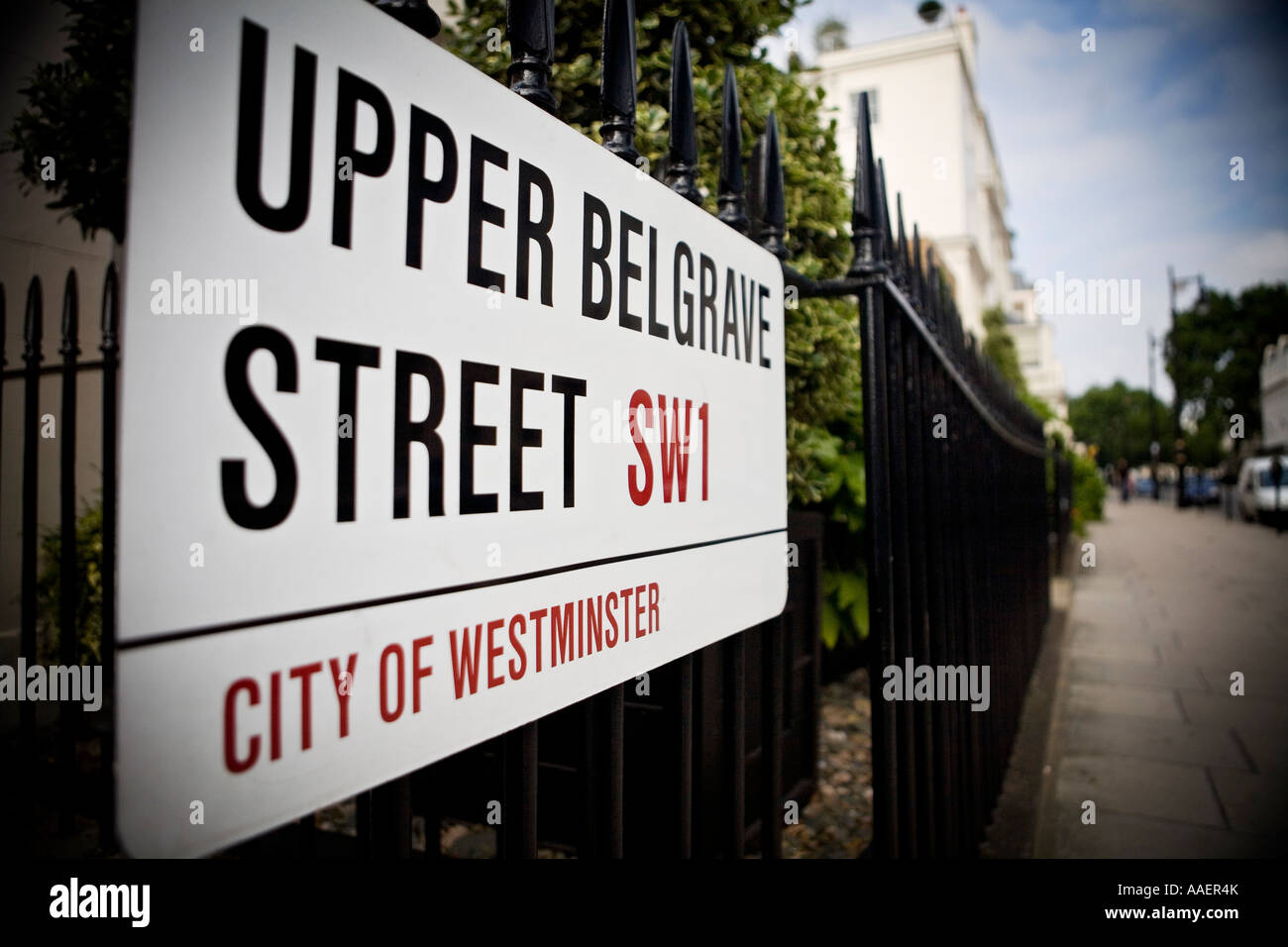 Upper Belgrave Belgravia exclusive area of London SW1 Stock Photo