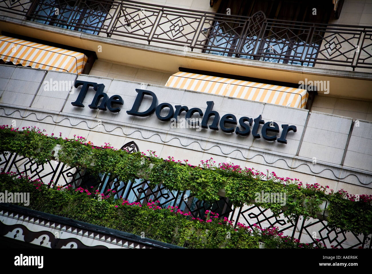 The Dorchester Hotel on Park Lane London SW1 Stock Photo