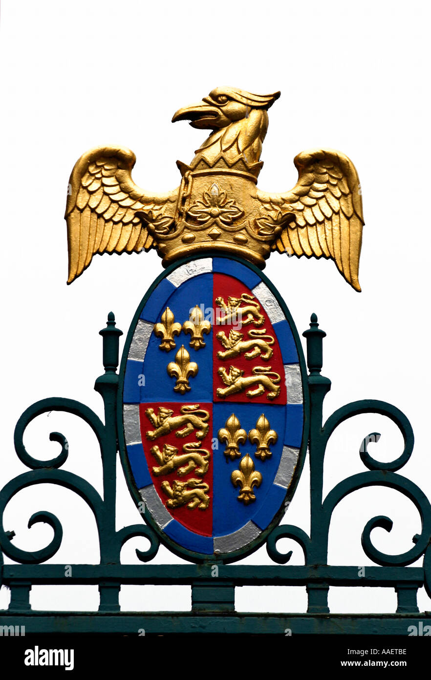 St John's College Coat of Arms shown as a cut-out on white background Stock Photo