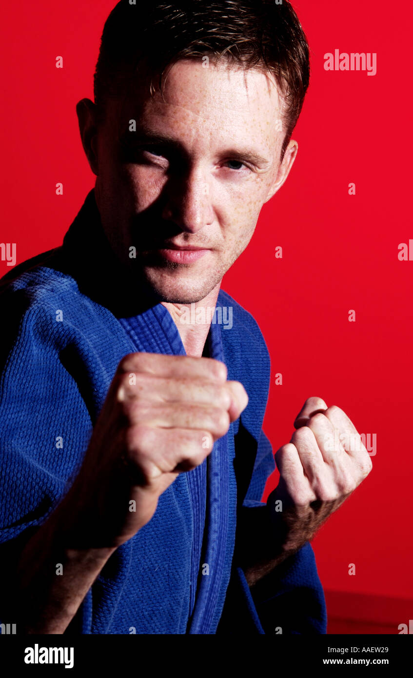 Man practicing martial arts Stock Photo - Alamy