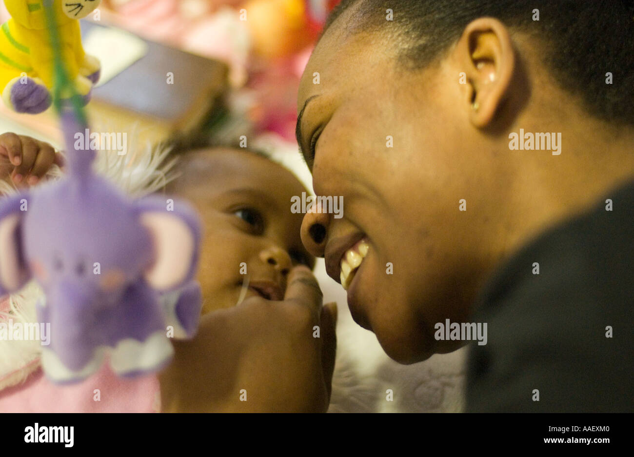Prison inmate, mother and baby, inside Europe's largest women's prison, Holloway in London Stock Photo