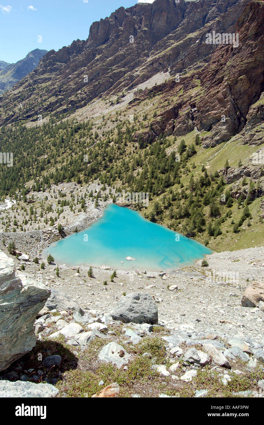Lago Blu The Blue Lake Valle D Ayas Val D Aosta European Alps Stock Photo Alamy