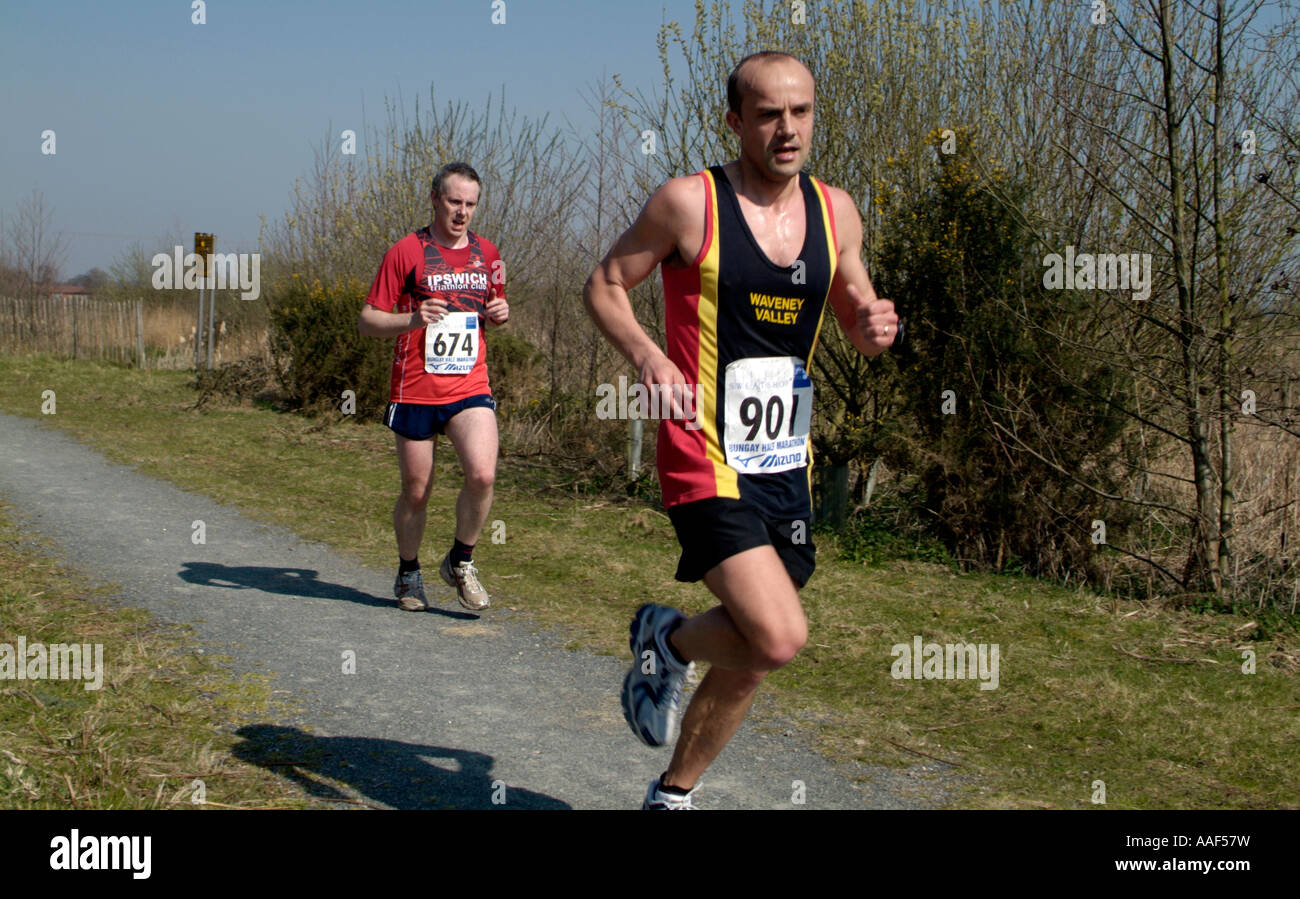 Amateur Runner Completing Half Marathon Stock Photo Alamy