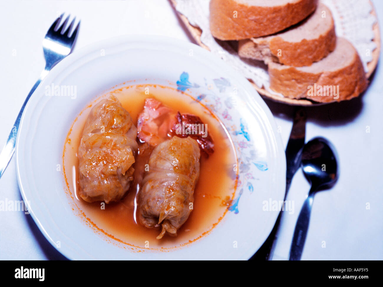 Hearty meal of traditionally home prepared dolmas Stock Photo