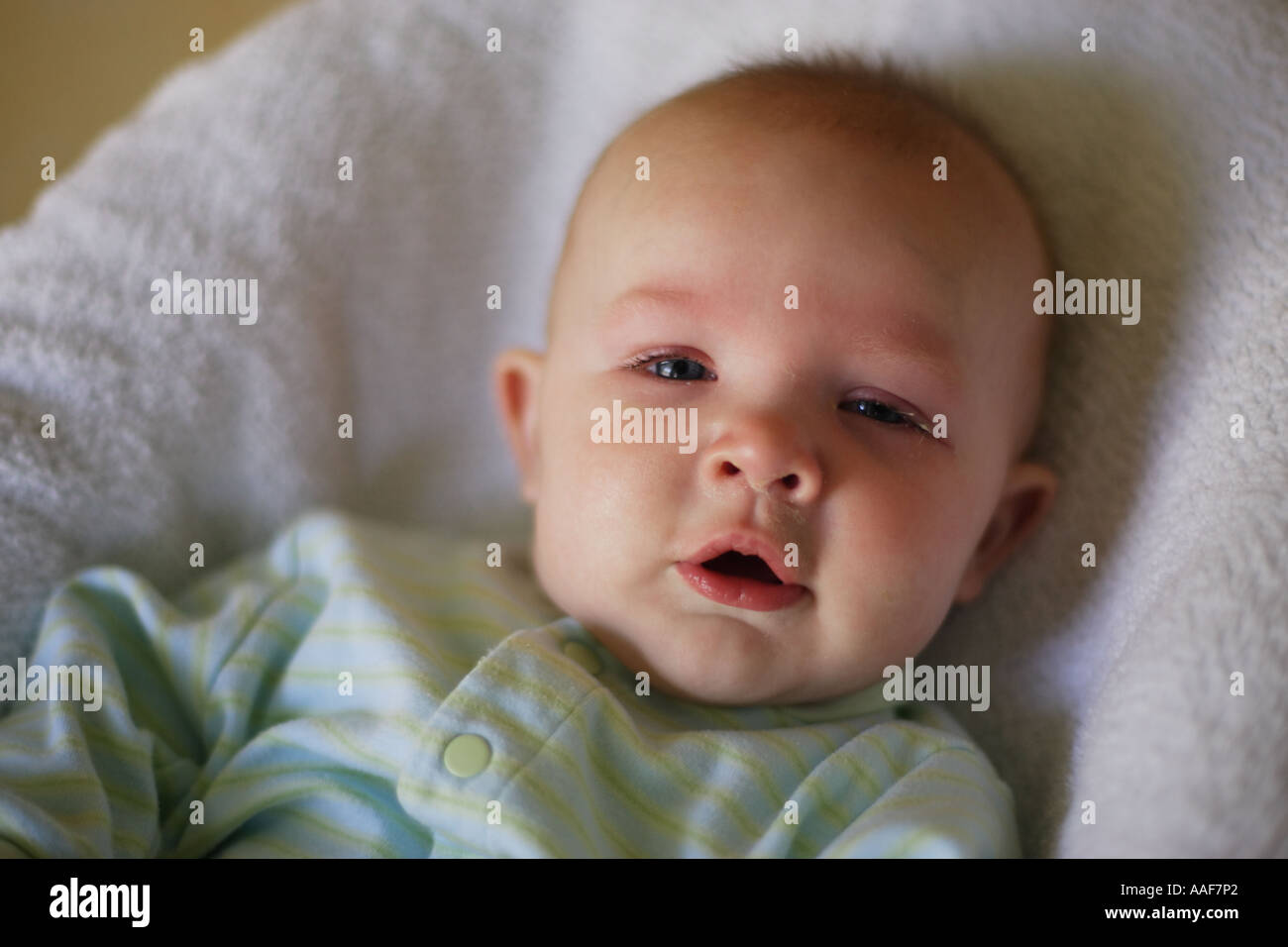 Sick 6 month old baby boy Stock Photo Alamy