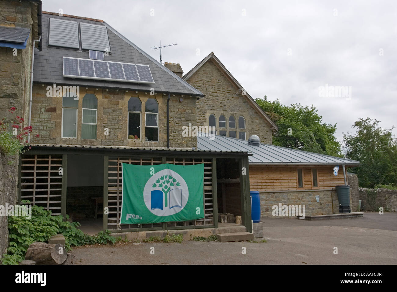 Solar thermal PV panels and sun pipe installed on roof of Plump Hill