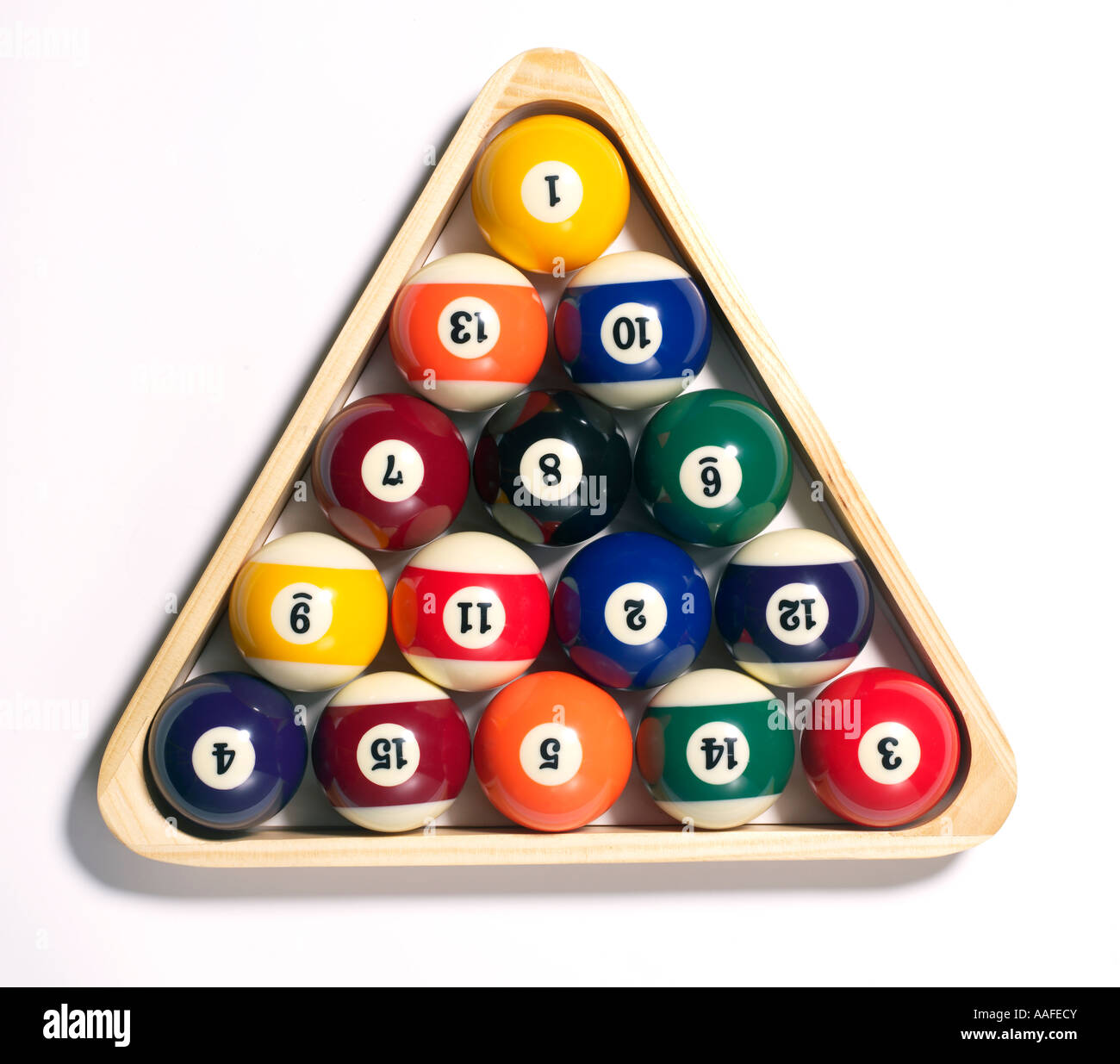 Pool Balls Billiard elevated view Stock Photo Alamy