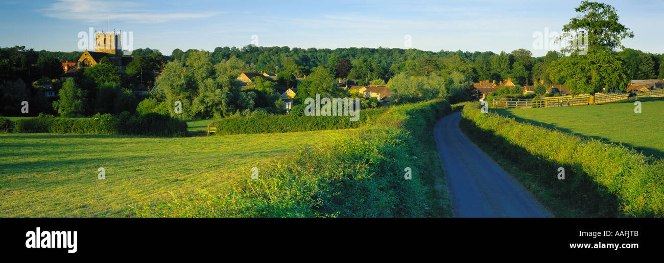 the road to Milborne Port on a summers evening Somerset UK Stock Photo