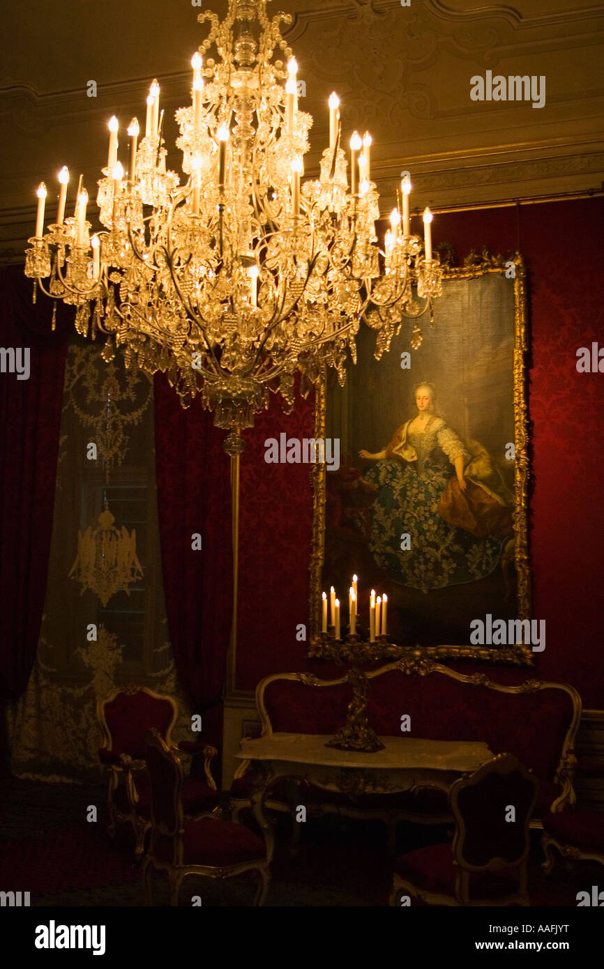 Portrait Of Marie Antoinette With Chandalier And Furniture