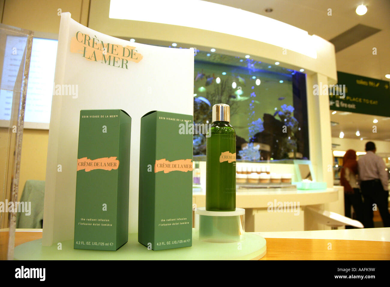Creme de la Mer shop counter in department store, England, UK. EDITORIAL USE ONLY Stock Photo