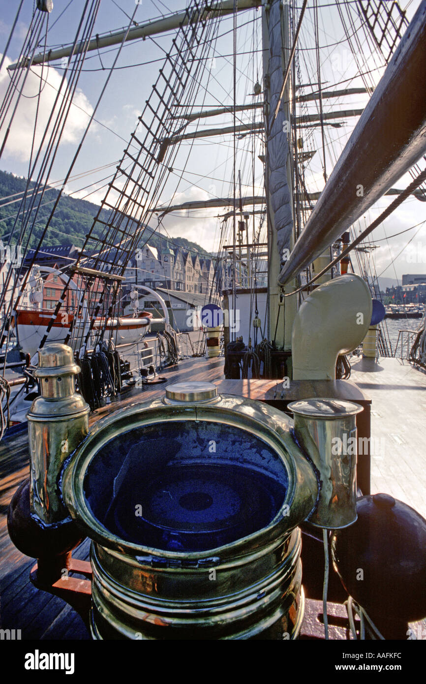 Sorlandet tall ship in Bergen Harbour Hordaland Norway Scandinavia ...