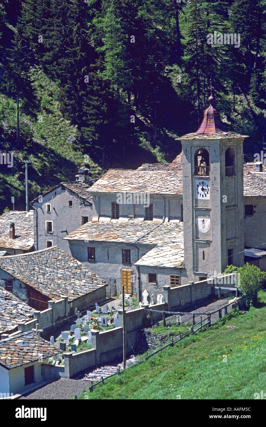 Saint Rhémy en Bosses village in Valle d Aosta near the Grand St Bernard Pass Italy JMH0635 Stock Photo