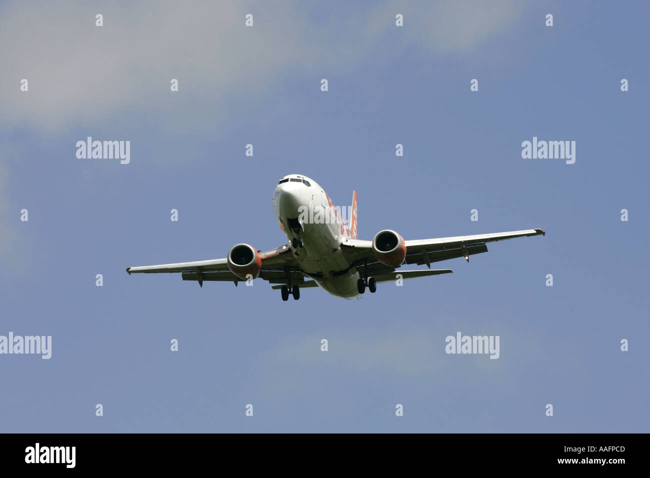 Easyjet Boeing 737 aircraft on approach belfast international airport aldergrove county antrim northern ireland Stock Photo