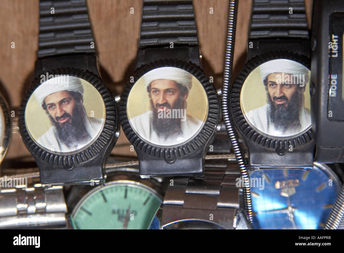 Osama bin Laden watches made in China on sale in Bure Ethiopa Africa Stock  Photo - Alamy