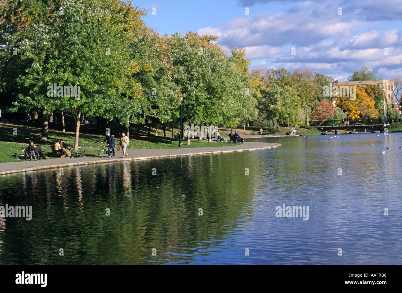 Indian summer in lafontaine park in montreal town Québec Canada Stock Photo
