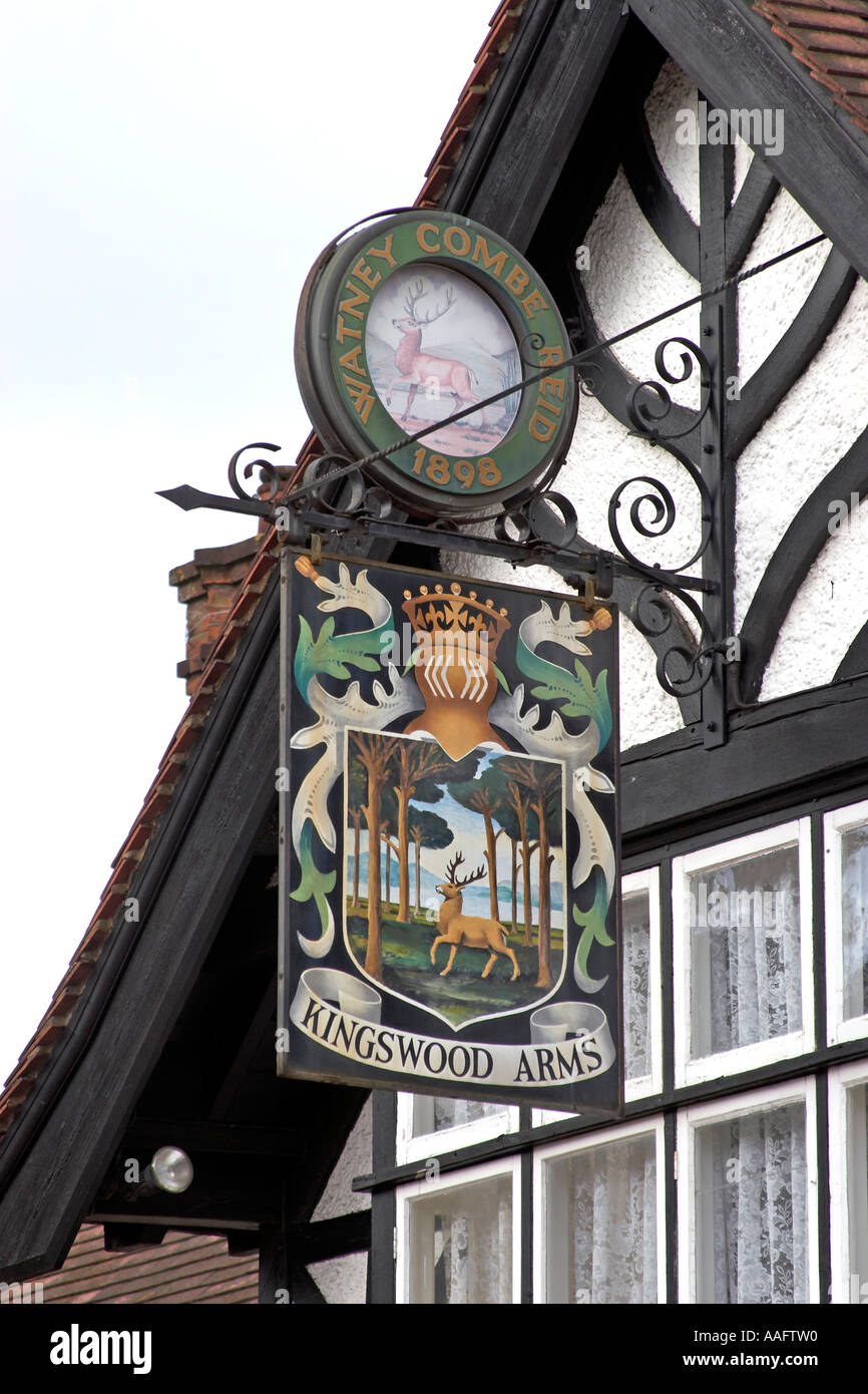 Kingswood Arms Pub sign Kingswood Surrey England UK Stock Photo Alamy