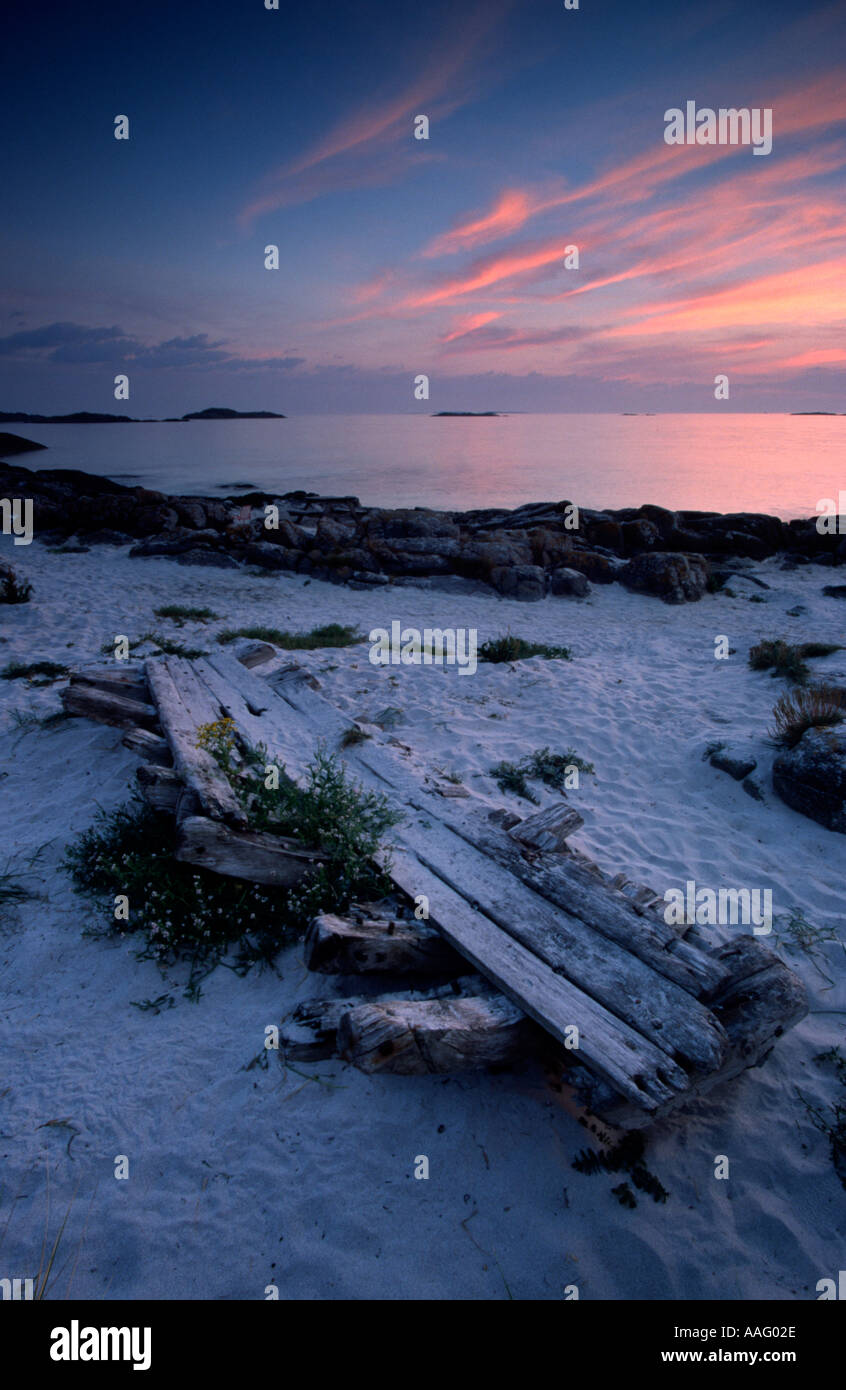 Sunset at Aakra beach Karmoy Norway Stock Photo
