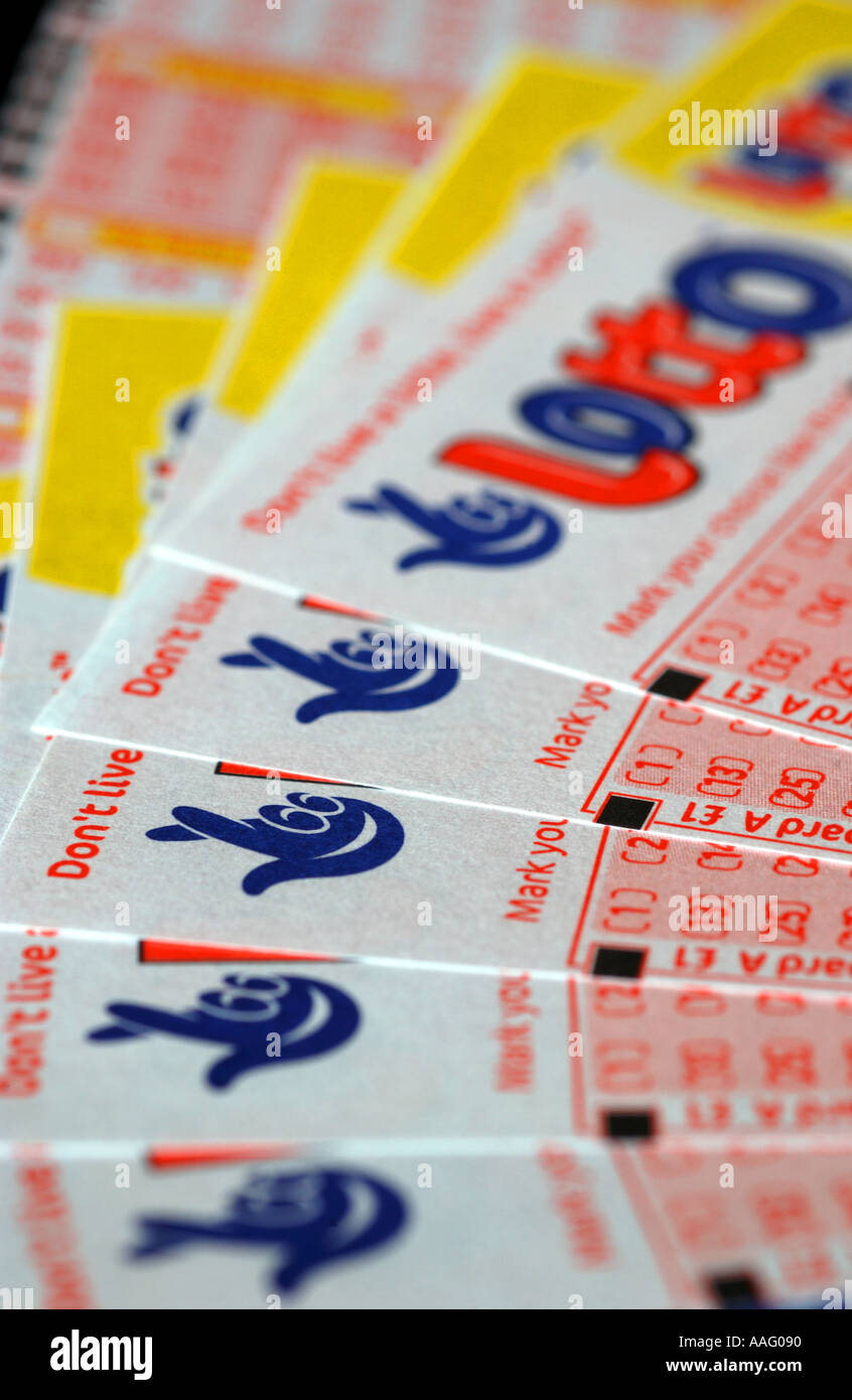 National Lottery tickets Stock Photo