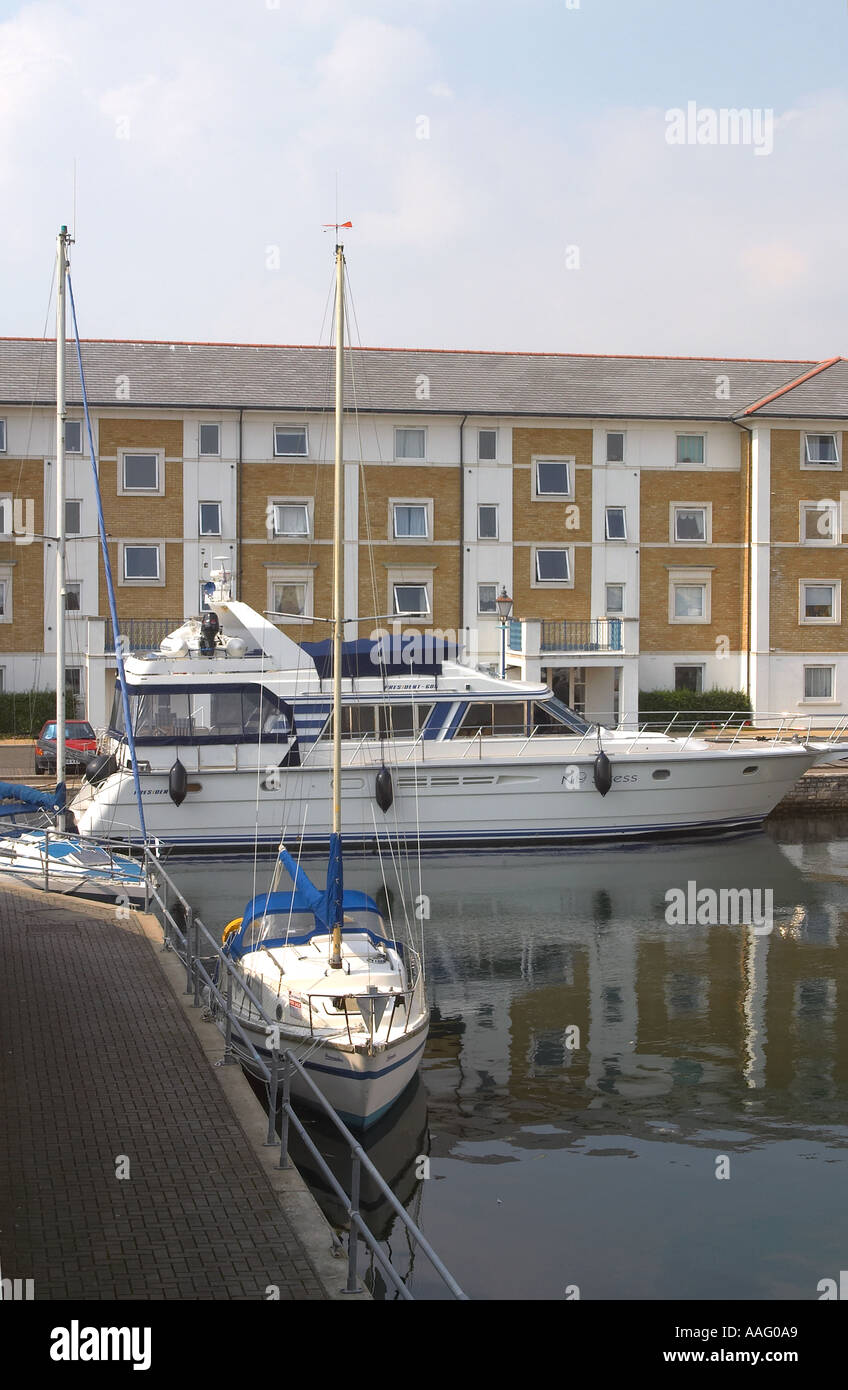 Apartments and luxury boats at Brighton Marina Village, East Sussex