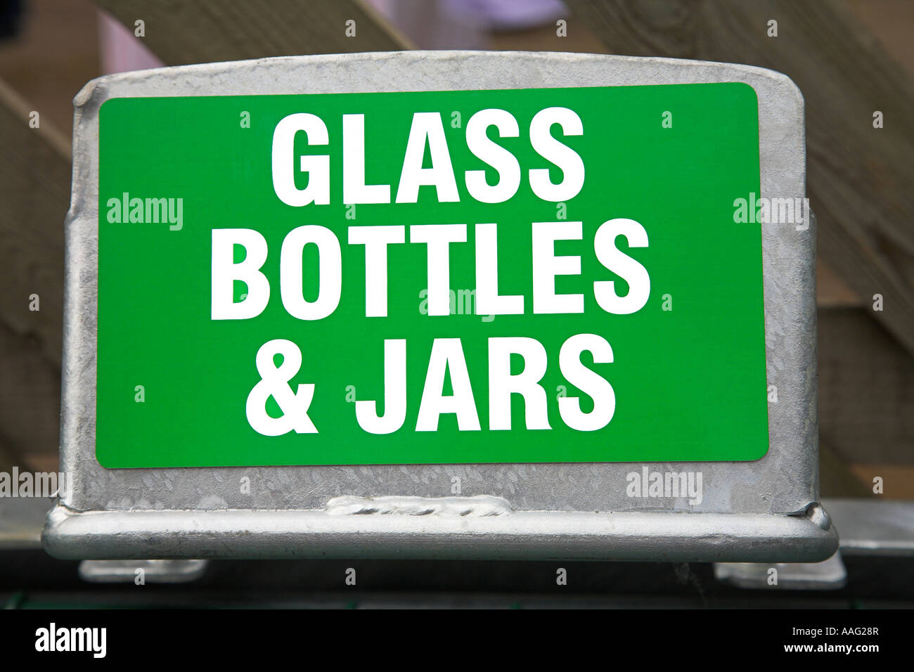 Collection point for used glass bottles and jars Stock Photo Alamy