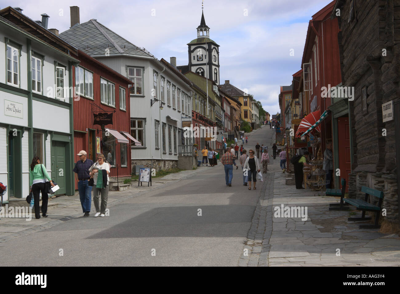 Main shopping street Roros Norway Stock Photo - Alamy