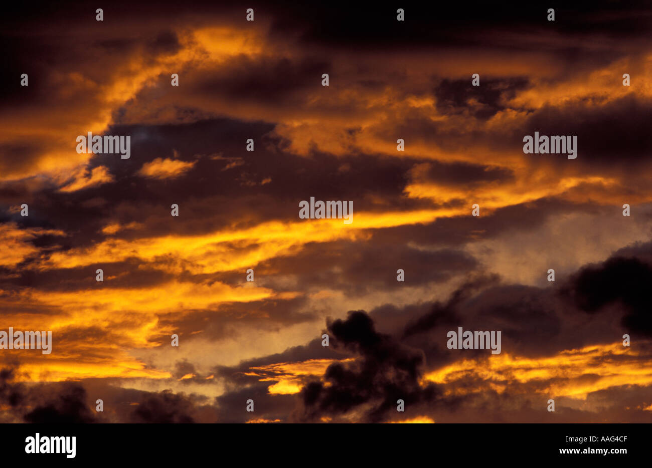 Spectacular cloud formations at sunset Amantani island Lake Titicaca Peru South America Stock Photo