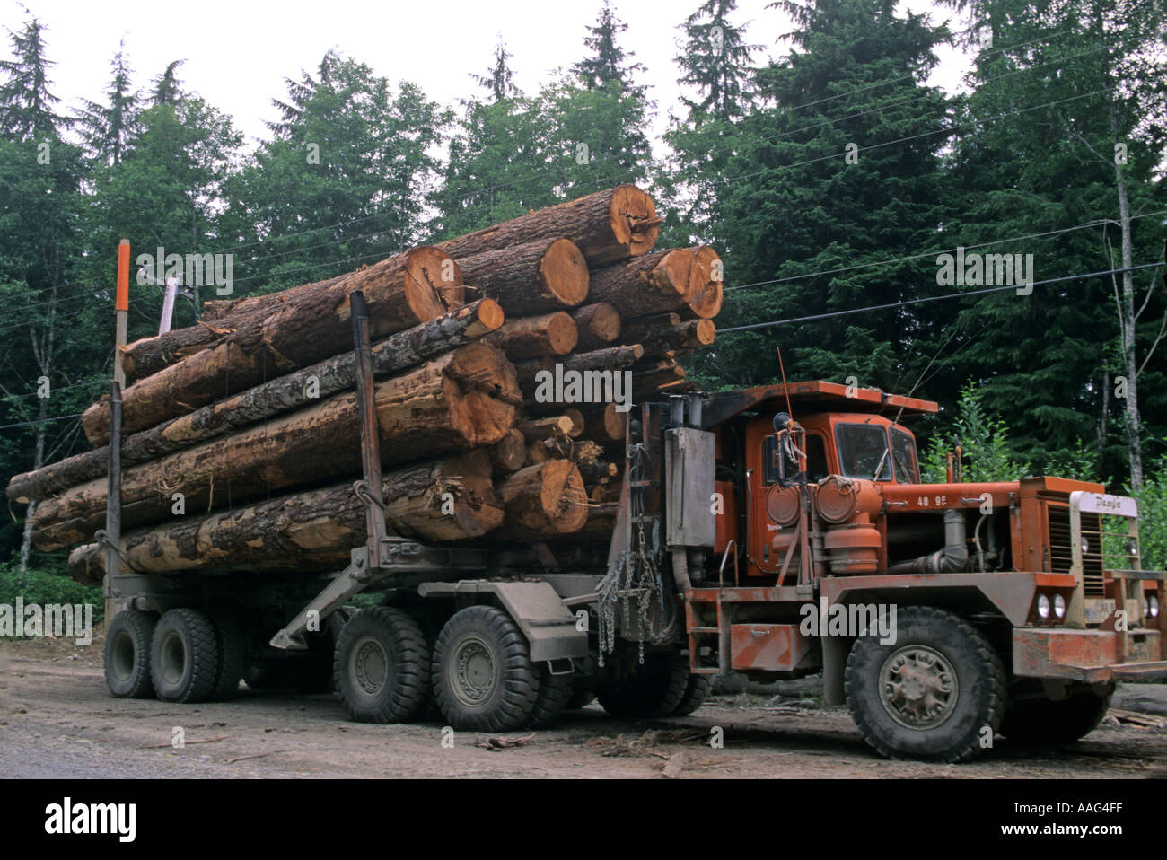 Logging truck Vancouver Island BC Canada Stock Photo ...