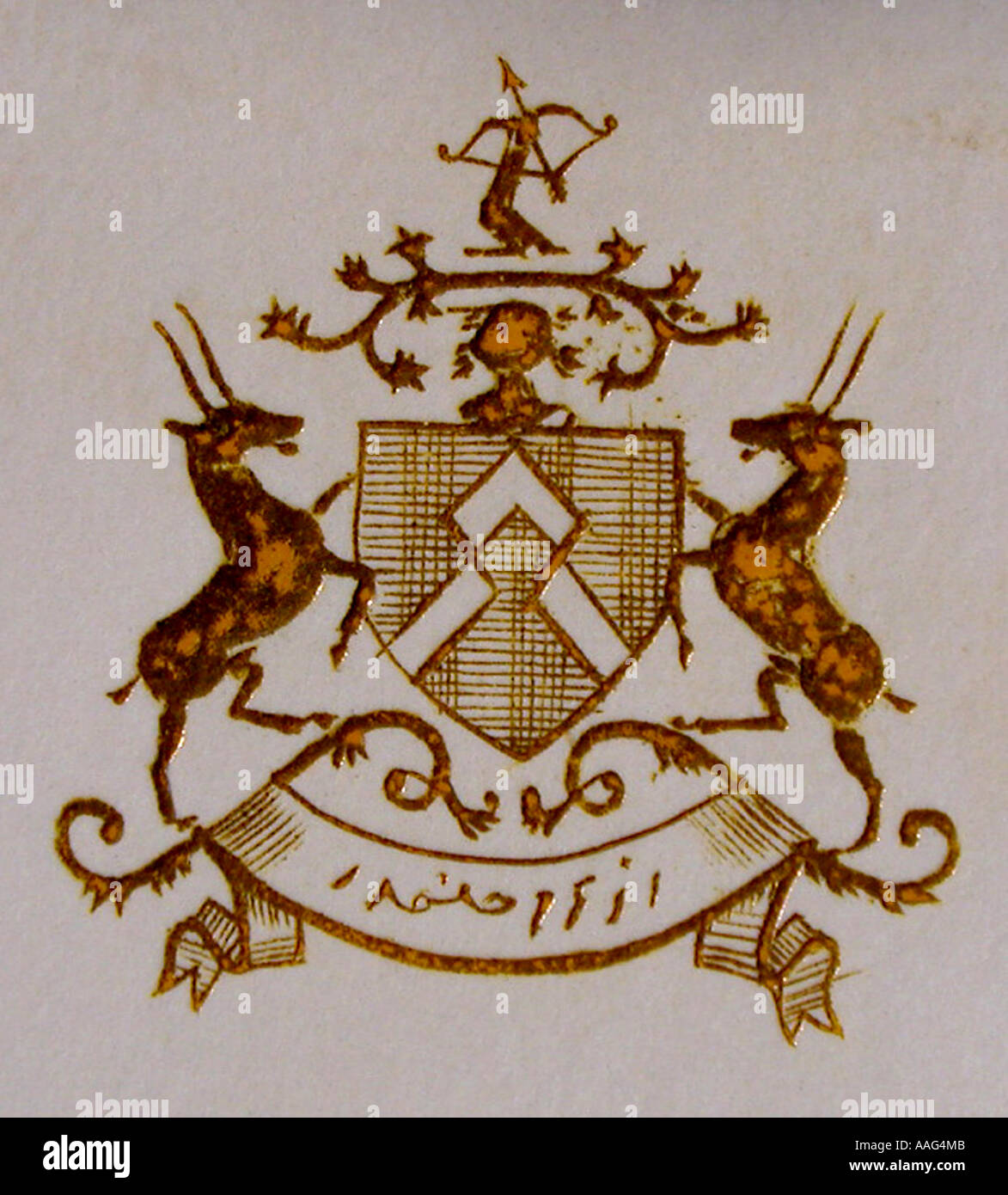 Coat of Arms Early 20th century Radhanpur Gujarat India Stock Photo