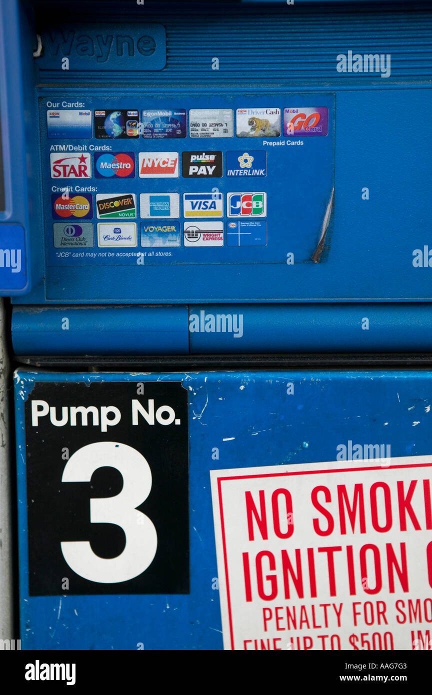 Filling up the car at a gas station in Harlem New York City USA April ...